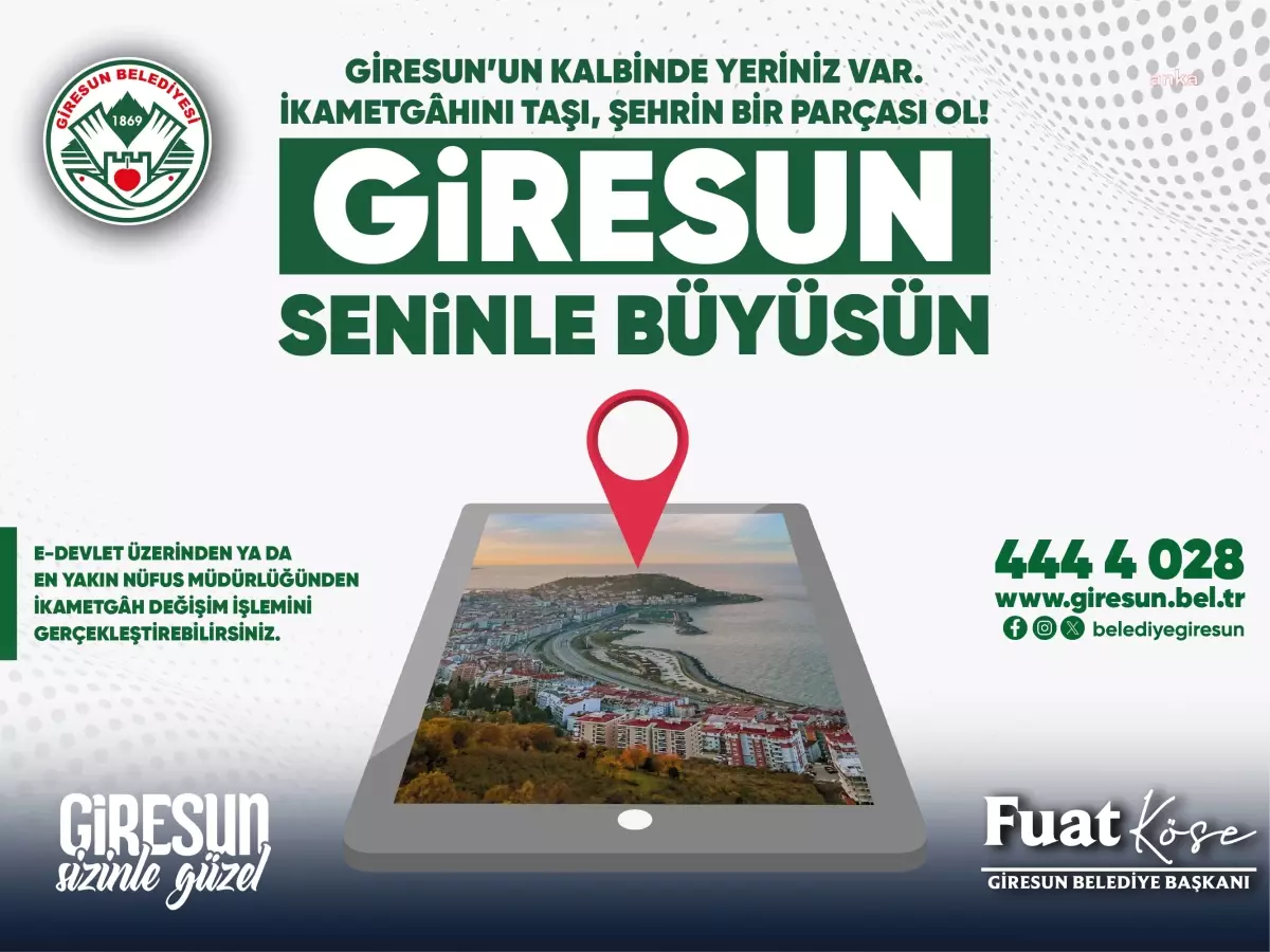 Başkan Köse’den Giresunlu Vatandaşlara Çağrı: İkametgahınızı Şehir Merkezine Taşıyın!